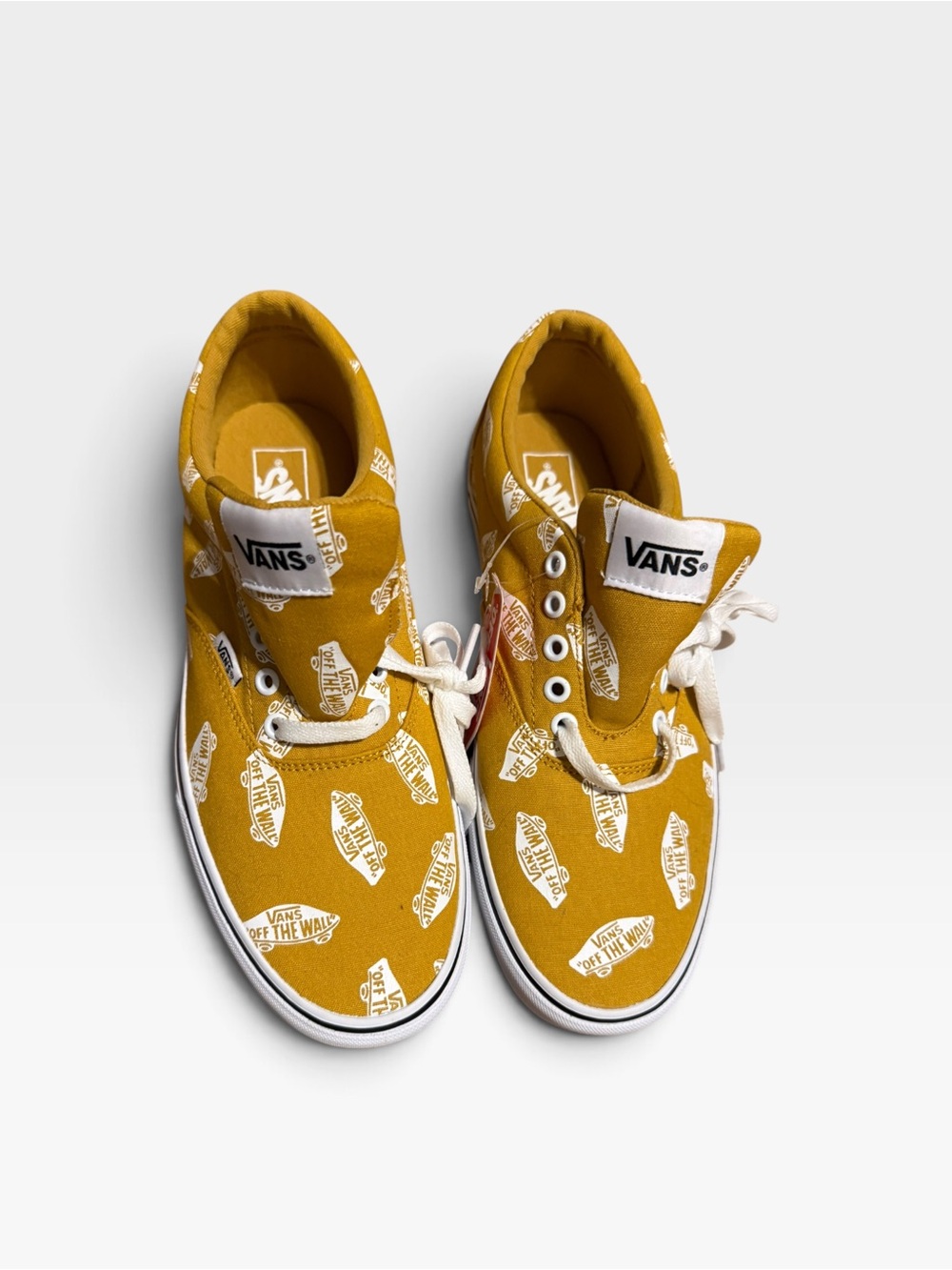 Vans Kids Mustard Yellow Logo Print Canvas Sneakers